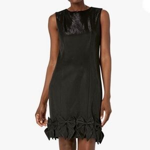 Emma Street Bow Hem Shift Dress Black -  Size 8 NWT